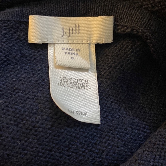 J. Jill Indigo Intarsia Aztec Boho Funnel Neck Sweater - Picture 5 of 5